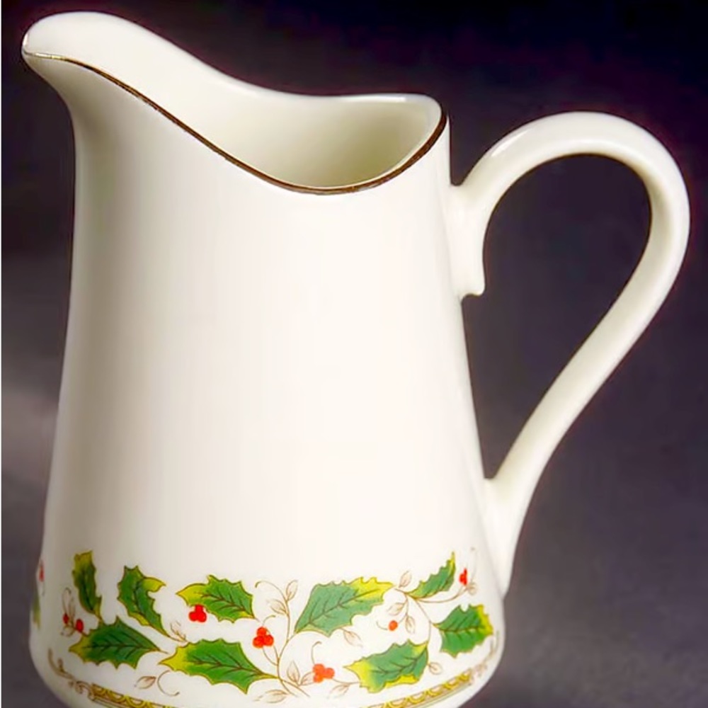 Vintage Royal Limited "Holly Holiday" Ceramic Creamer - Christmas Holly & Berrie